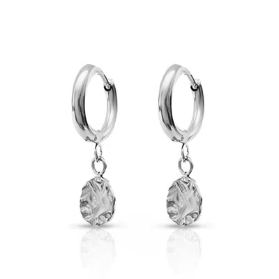 Ever Jewellery Women's Harmony Silver Huggie Earrings