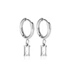 Ever Jewellery Women's Luxe Silver Crystal Drop Huggie Earrings In Silver