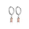Ever Jewellery Women's Luxe Silver Drop Earrings - Peach In Silver