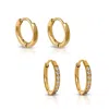 Ever Jewellery Women's Metro + Transition Gold Sleeper Earrings Bundle - 8mm In Gold