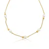 Ever Jewellery Women's Off Court Pearl Gold Necklace In Gold