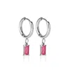 Ever Jewellery Women's Pink / Silver Luxe Silver Pink Drop Huggie Earrings In Multi