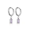 Ever Jewellery Women's Purple / Silver Luxe Silver Tanzanite Drop Huggie Earrings In Multi