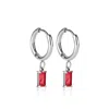 Ever Jewellery Women's Red / Silver Luxe Silver Drop Garnet Huggie Earrings In Multi