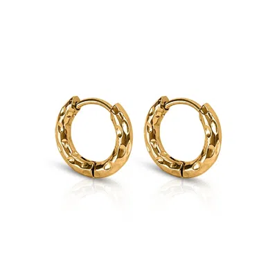 Ever Jewellery Women's Wave Gold Huggie Earrings