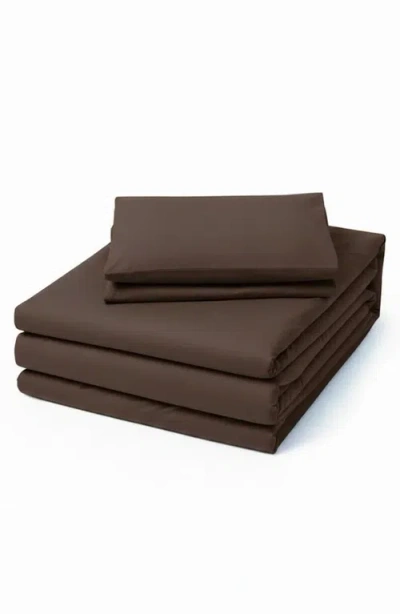 Ever Lasting Latte Modern Minimalist Bedding Set In Brown