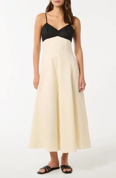 EVER NEW EVER NEW ADA COLORBLOCK LINEN MIDI SUNDRESS