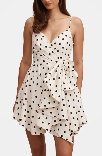 Ever New Addie Polka Dot Bow Minidress In White