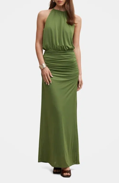 Ever New Adelina Ruched Sleeveless Maxi Dress In Green