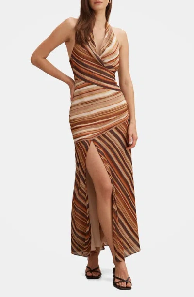 Ever New Ana Stripe Halter Maxi Dress In Multi