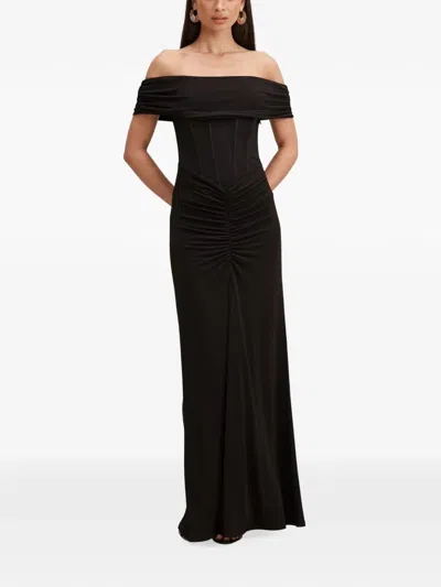 Ever New Ania Ruched Bardot Dress In Black