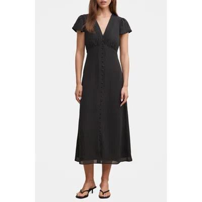 Ever New Ardelia Flutter Sleeve Midi Dress In Black