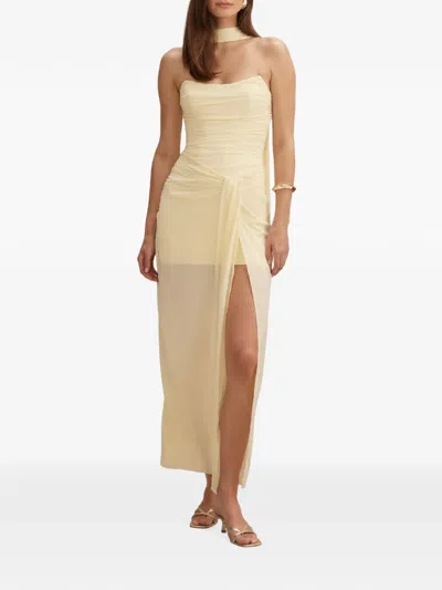 Ever New Arli Strapless Ruched Maxi Dress In Neutral
