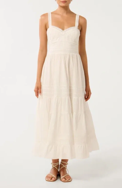 Ever New Brianna Lace Trim Cotton Sundress In Porcelain