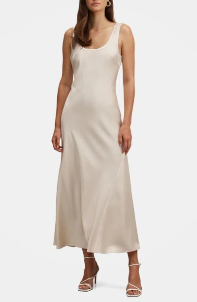 Ever New Coco Bias Cut Satin Tank Dress In Gray