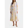Ever New Courtney Placed Floral Long Sleeve Dress In Blue Mercia Floral