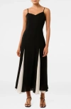Ever New Dahlia Contrast Godet Pleat Gown In Black/white