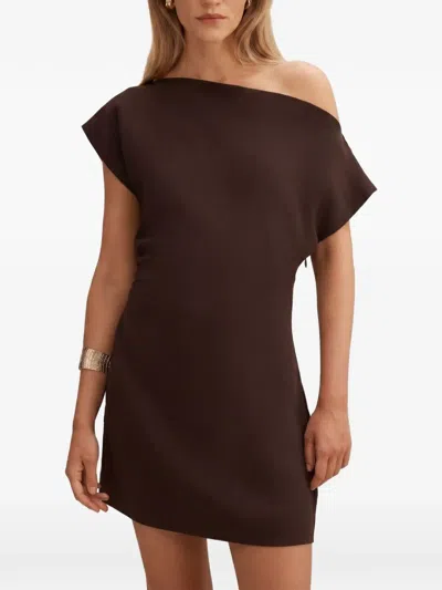 Ever New Danielle Asymmetrical Mini Dress In Brown