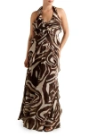 Ever New Etta Ruffle Halter Dress In Brown