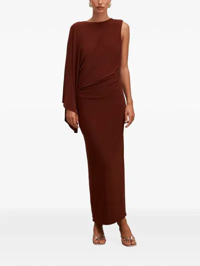 Ever New Fleur Cape-shoulder Maxi Dress In Brown