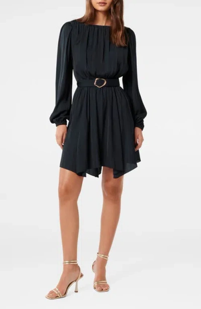 Ever New Florentine Long Sleeve Minidress In Navy