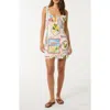 Ever New Hadley Cutout Ruched Back Mini Sundress In Amalfi Postcards