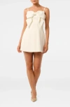 Ever New Hayley Bow Front Cocktail Minidress In Porcelain
