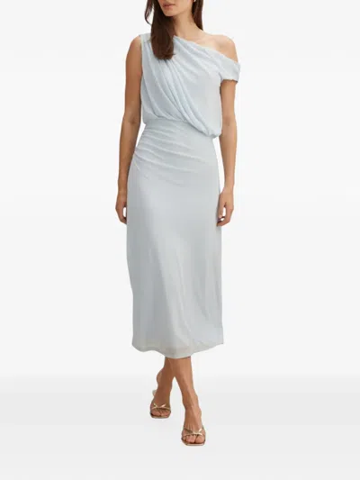 Ever New Honey One-shoulder Midi Dress In Blue
