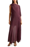 Ever New Honey Sheer Maxi Dress With Cape In Red