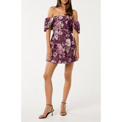 Ever New Jacquie Off The Shoulder Minidress In Purple