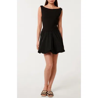 Ever New Jayla Bubble Hem Minidress In Black