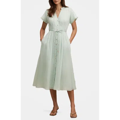 Ever New Jemma Linen Shirtdress In Green