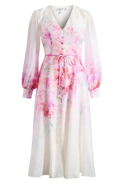Ever New Kahlani Floral Print Long Sleeve Midi Dress In Fontaine Floral
