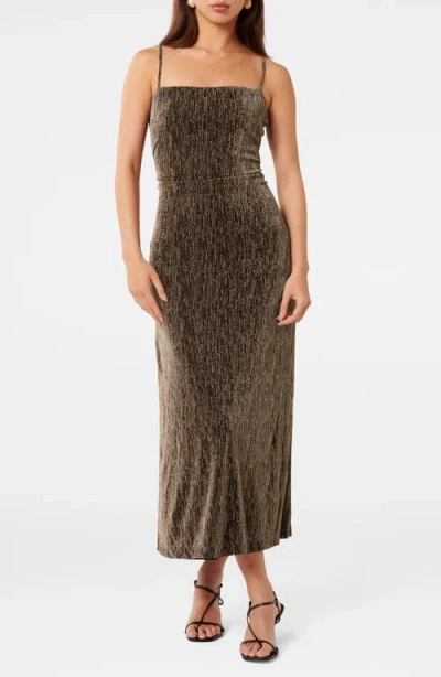 Ever New Kendra Metallic Jersey Midi Dress In Bronze