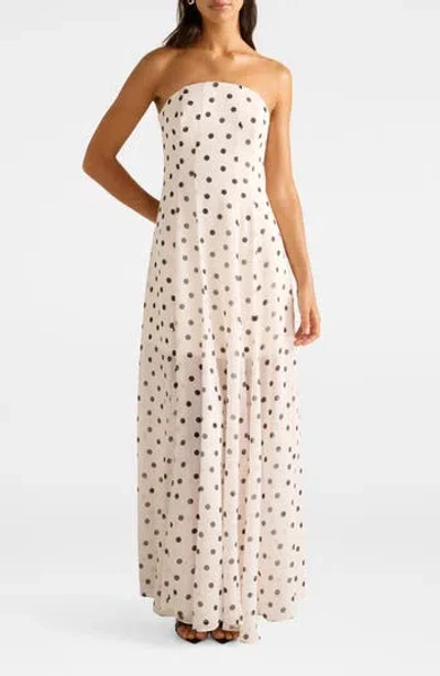 Ever New Kimora Dot Print Strapless Maxi Dress In Multi