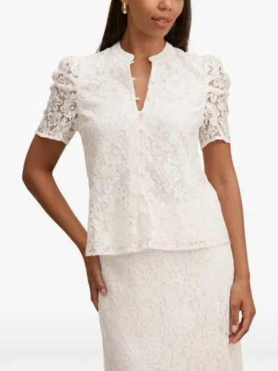 Ever New Lina Lace Blouse In White