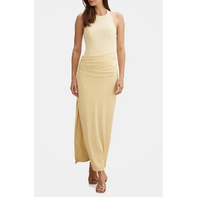 Ever New Lula Ruched Halter Gown In Yellow