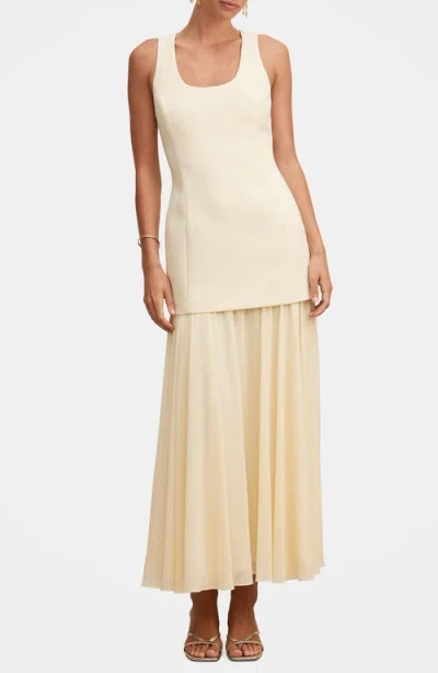 Ever New Melva Sleeveless Mixed Media Maxi Dress In White