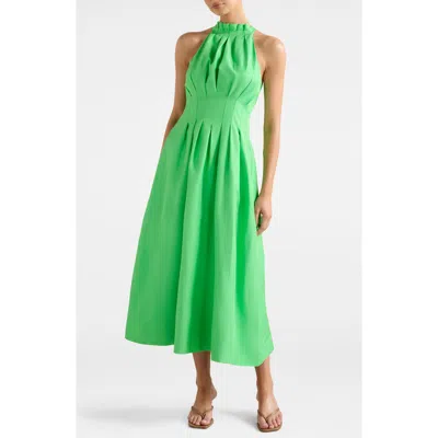 Ever New Miller Pleated Midi Dress In Green
