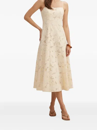 Ever New Millie Embroidered Midi Dress In Neutral