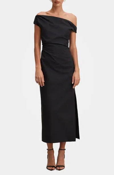 Ever New Nicole One-shoulder Cotton Dress In Black