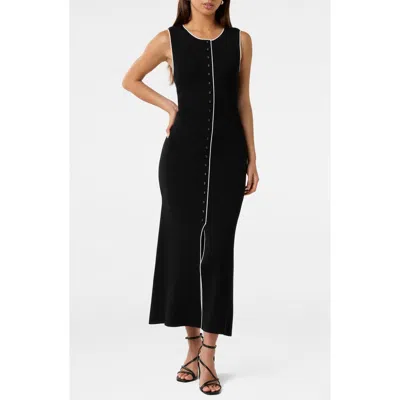 Ever New Ophelia Tipped Ribbed Sweater Dress In Black
