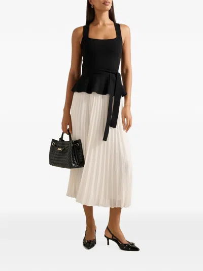 Ever New Peony Pleated Peplum Midi Dress In Black