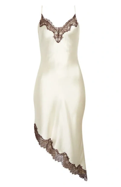 Ever New Posie Lace Trim Asymmetric Slipdress In White