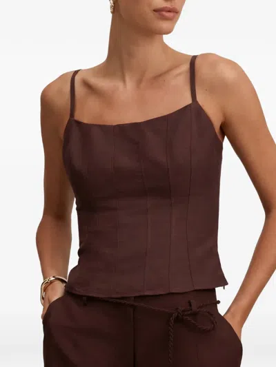 Ever New River Cropped Corset Top In Purple