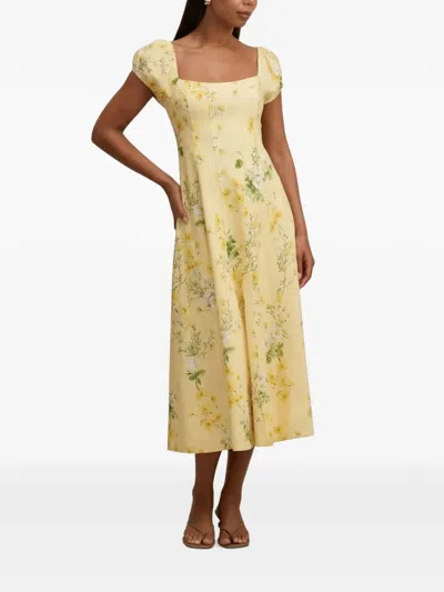 Ever New Sadie Cap Floral-print Dress In Yellow