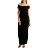 Ever New Sandy Glitter Asymmetric Off The Shoulder Evening Dress In Black