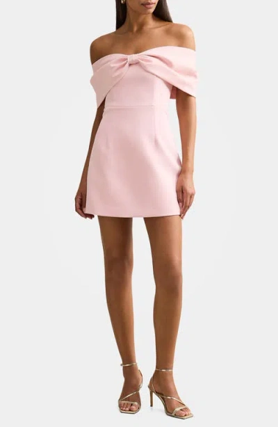 Ever New Scottie Off The Shoulder Bow Minidress In Pink