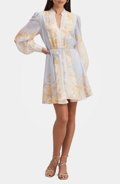 Ever New Shyla Floral Long Sleeve Dress In Gray