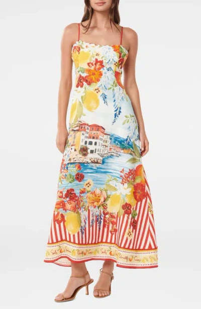 Ever New Sicilia Printed Midi Dress In Multi
